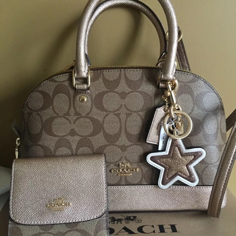 Coach mini Sierra satchel and wallet/charm